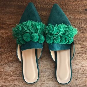 Green mules. Never worn!